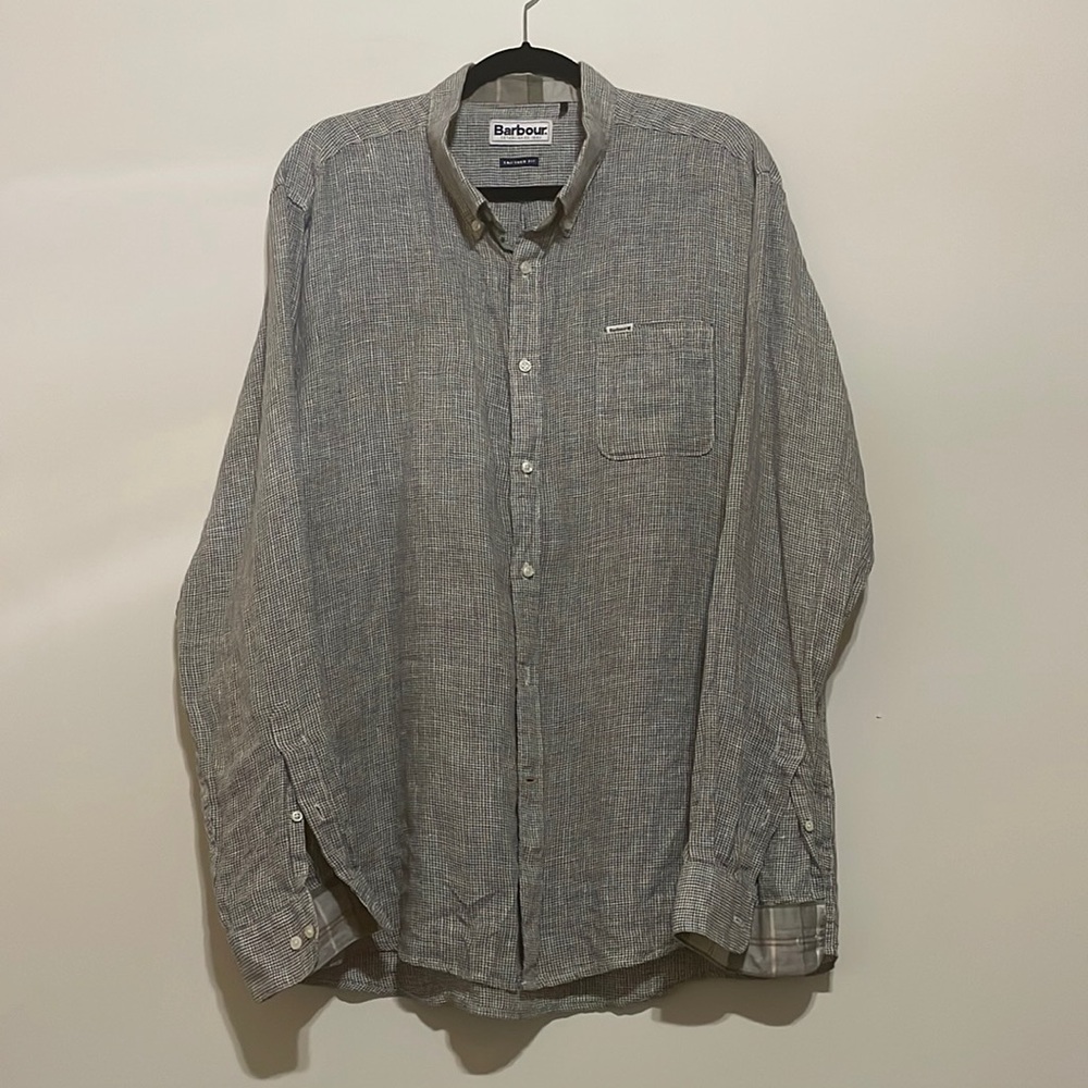 Barbour Gray Casual Button Down Shirt Relaxed Fit - Picture 1 of 5